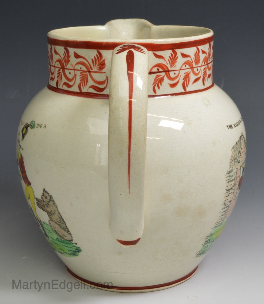 Pearlware pottery jug commemorating Napoleon I, circa 1812
